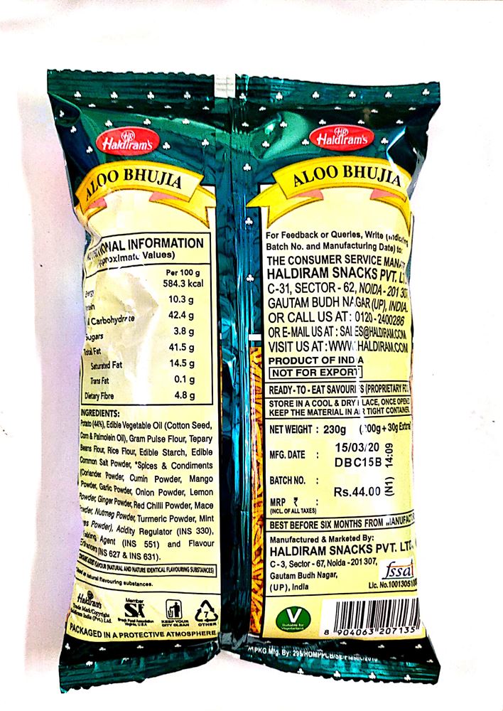 Haldiram Namkeen Aloo Bhujia 20030g Extra V4u Solution